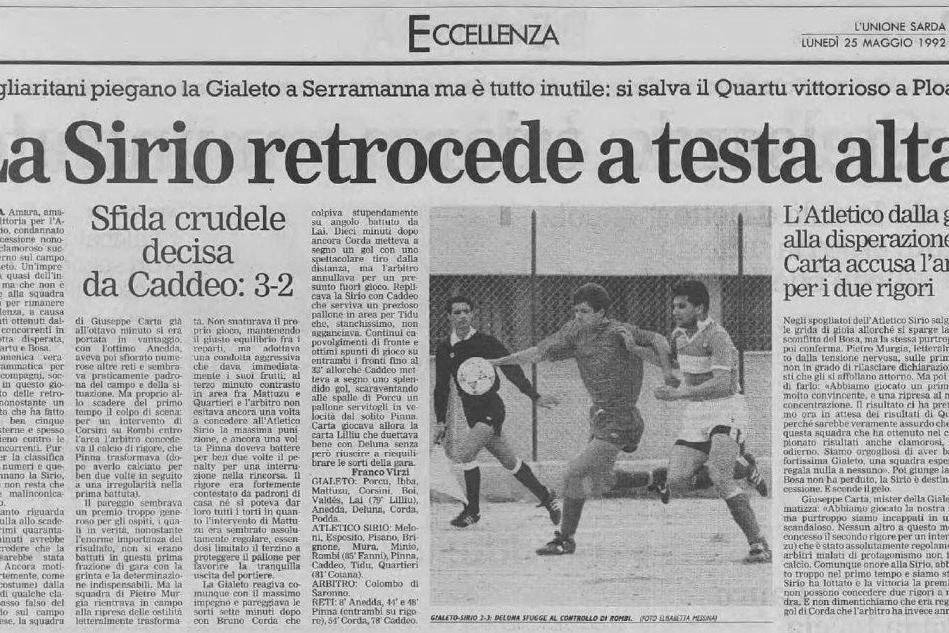 Storia del calcio sardo 1991-1992