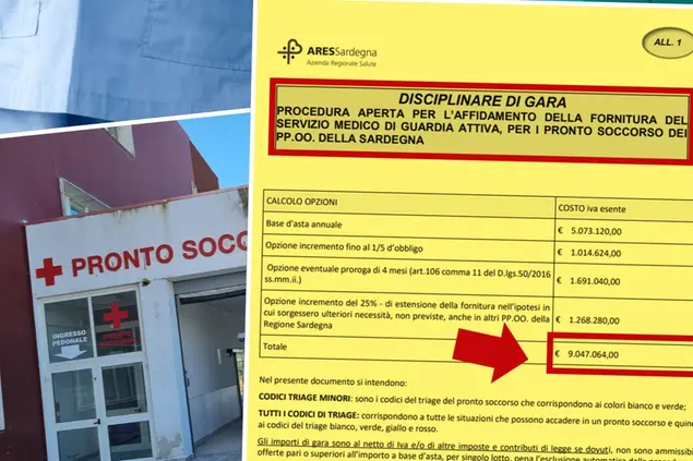 Il capitolato d'appalto della gara per i medici in affitto vinto dalla società padana MST Group (L'Unione Sarda)
