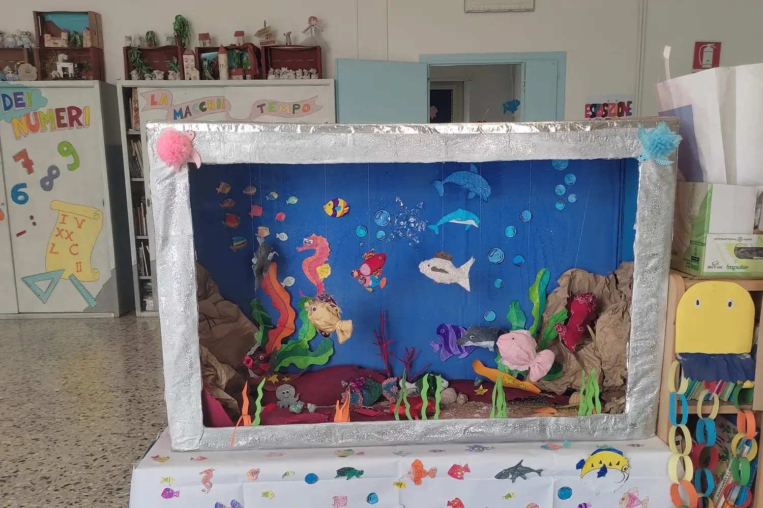 L'acquario realizzato dagli alunni della scuola primaria
