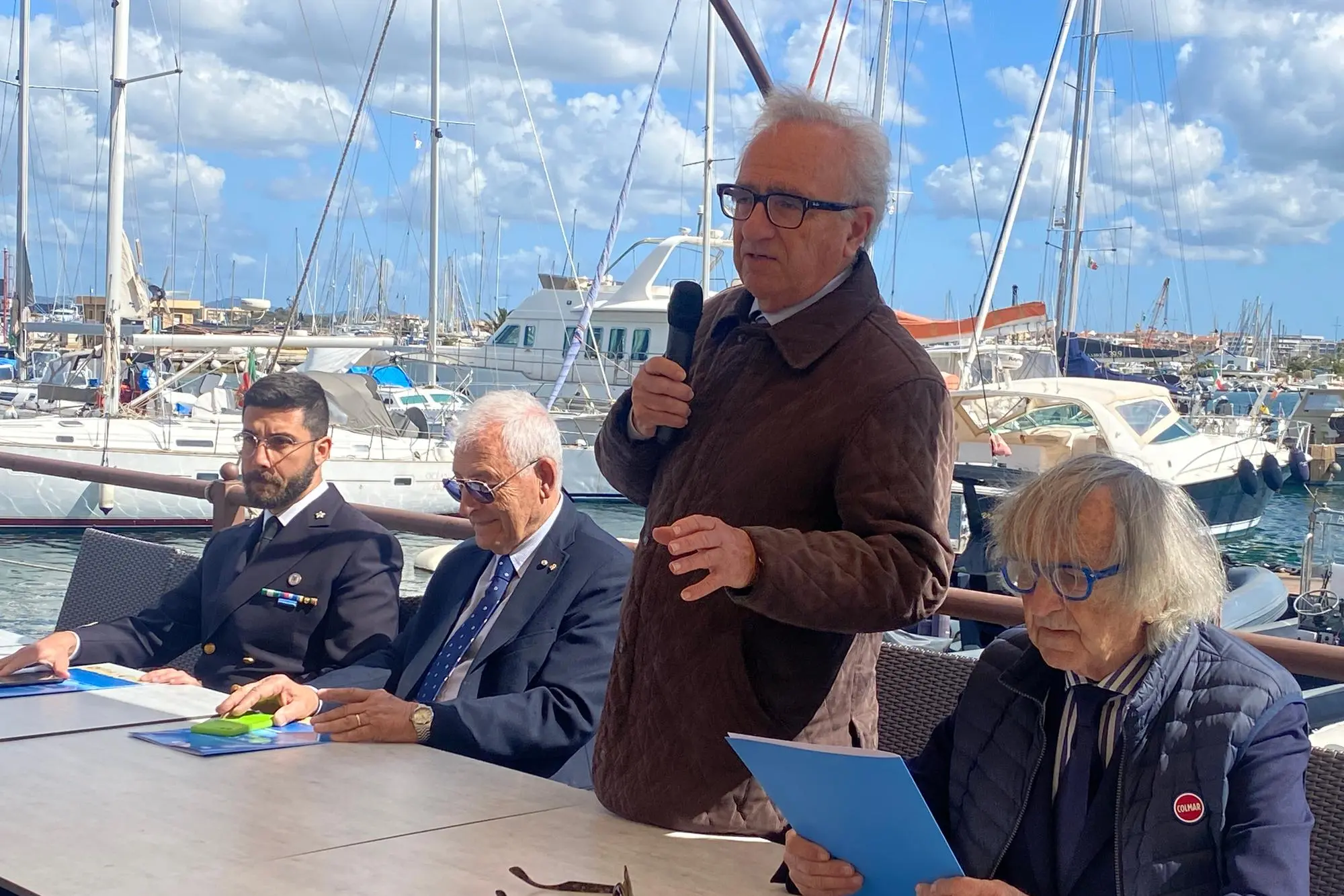La conferenza al porto di Alghero (foto Fiori)