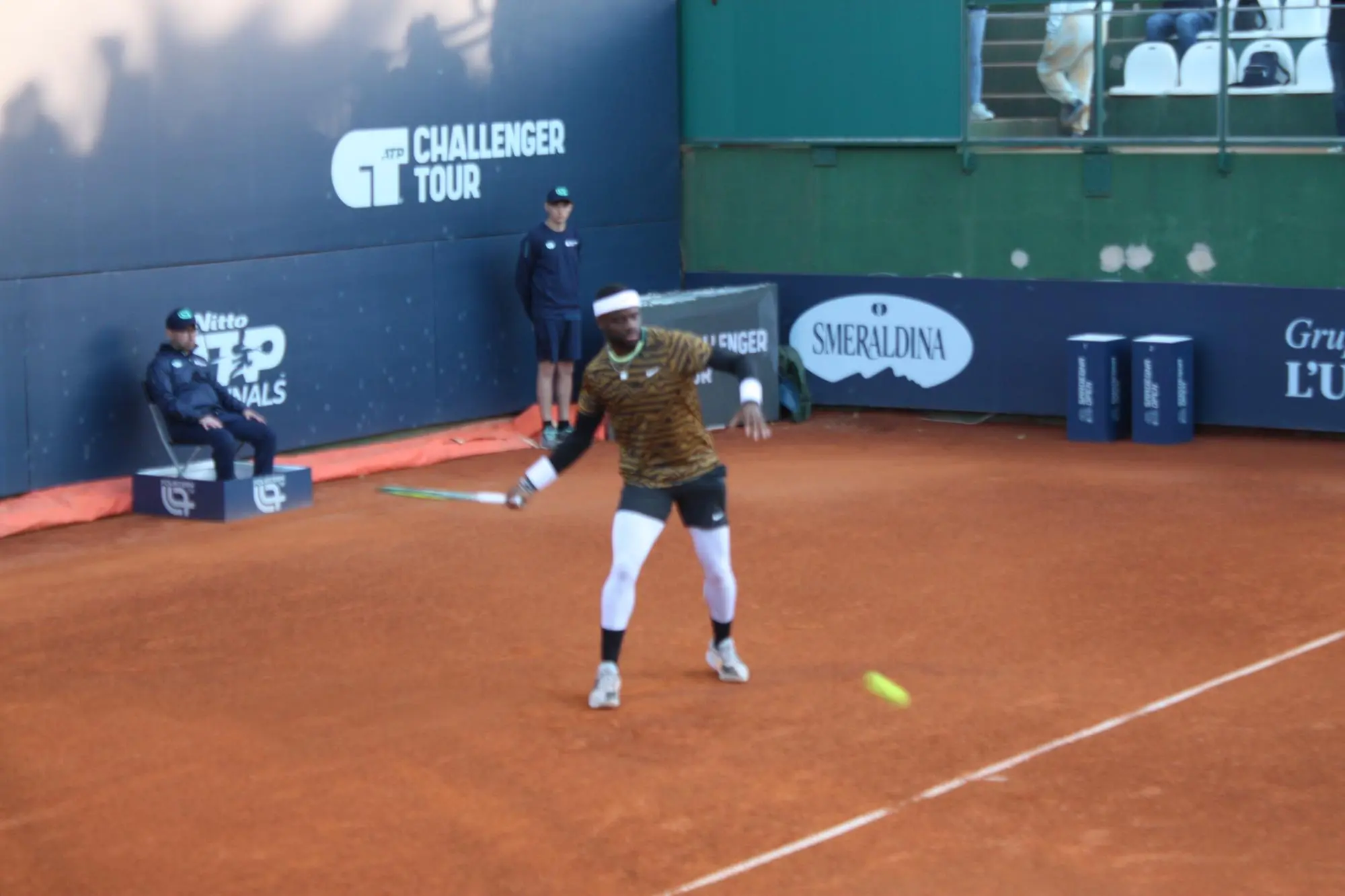 Frances Tiafoe in campo a Cagliari (Foto Antonio Burruni)