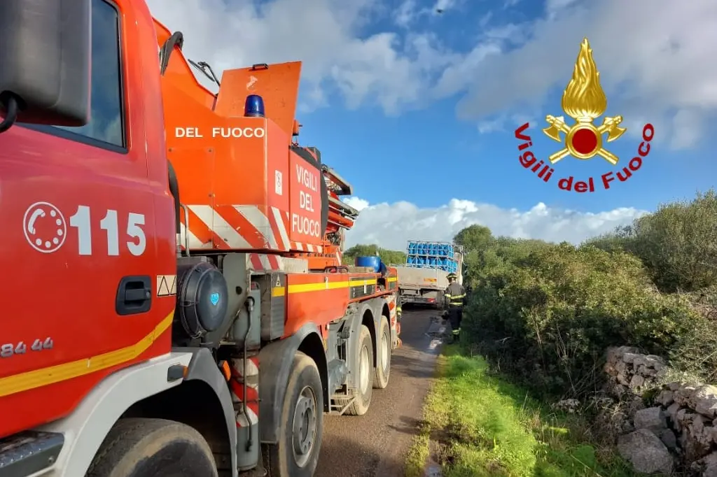 Paulilatino, l'intervento dei vigili del fuoco