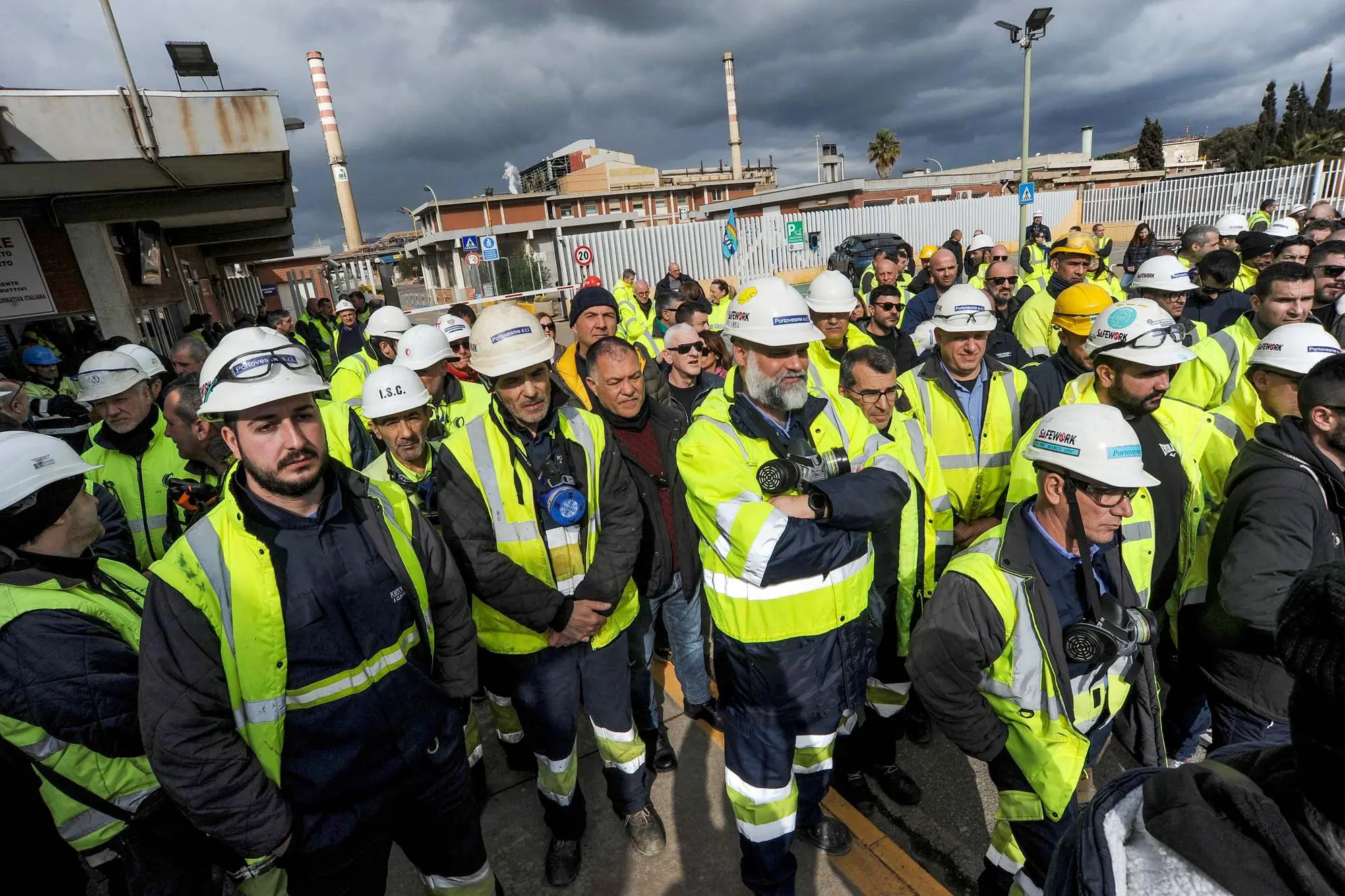 Lavoratori della Portovesme srl (foto Angelo Cucca)