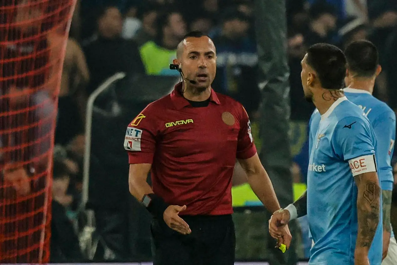 Marco Guida, arbitro di Milan-Cagliari (foto Ansa)