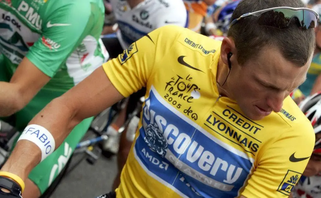 Lance Armstrong con braccialetto in suo nome, &quot;Fabio&quot;