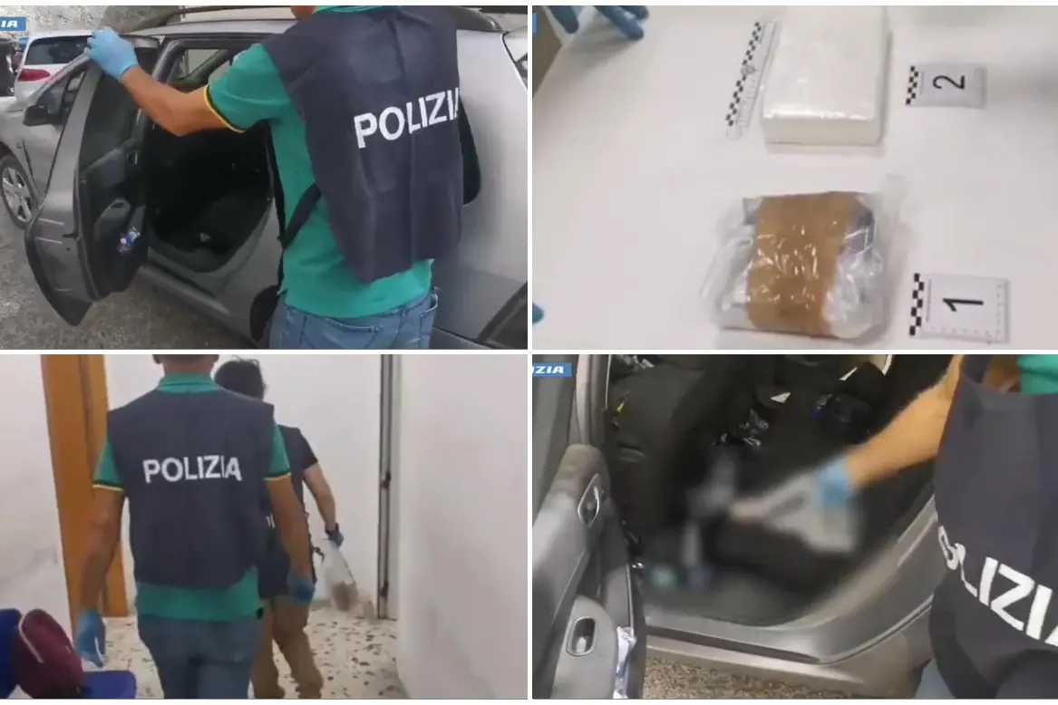Cagliari, fermato un corriere della droga (foto polizia)