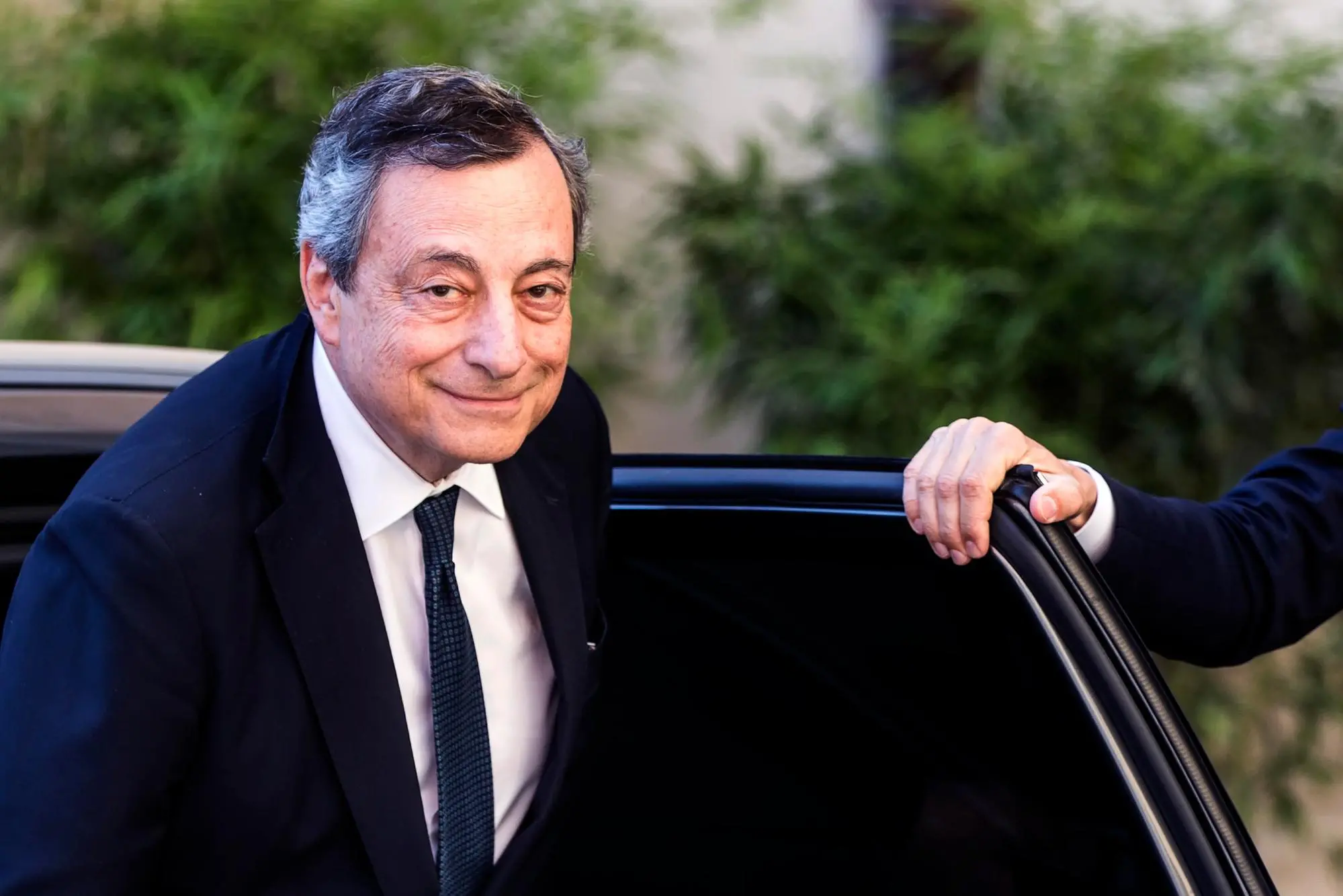 Italian Prime Minister Mario Draghi arrives to pay his respects to Italian journalist Eugenio Scalfari as the coffin lies in state at the City Hall in Rome, Italy, 15 July 2022. Scalfari, who died on 14 July at the age of 98, founded two of Italy's most important news publications, daily newspaper La Repubblica and investigative journalism weekly 'L'Espresso'. ANSA/ ANGELO CARCONI
