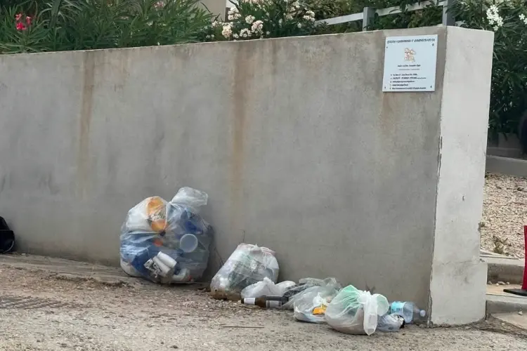 I rifiuti in via Mazzini a Valledoria (foto concessa)