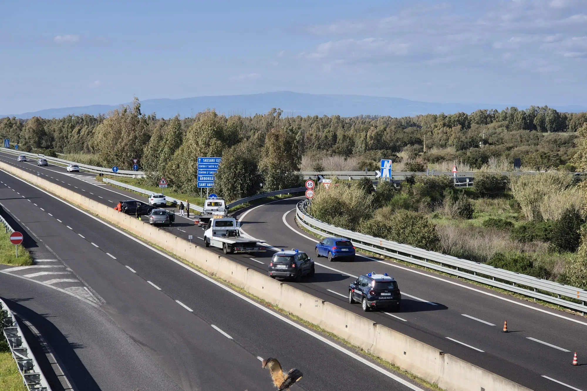 L'incidente a Marrubiu (foto Pinna)