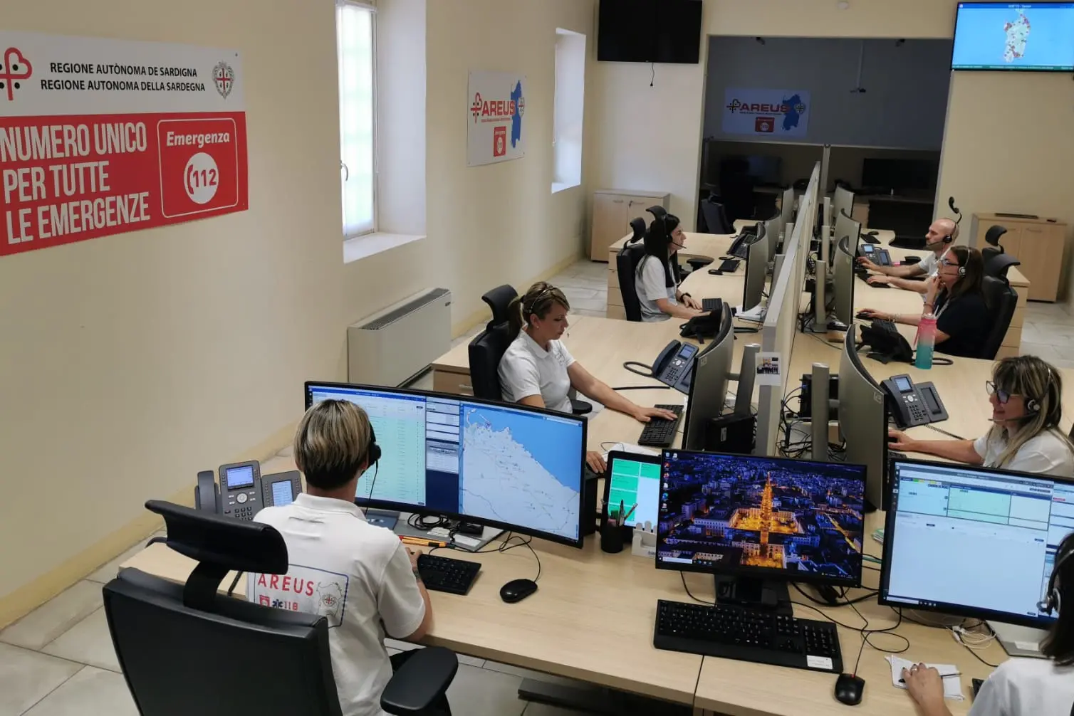 La sala del numero unico europeo 112