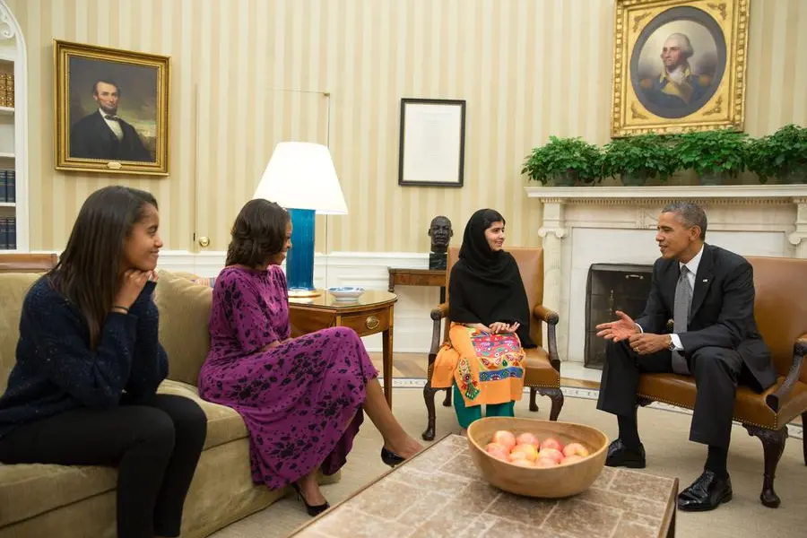 L'incontro con la famiglia Obama nello Studio Ovale (foto Wikipedia)