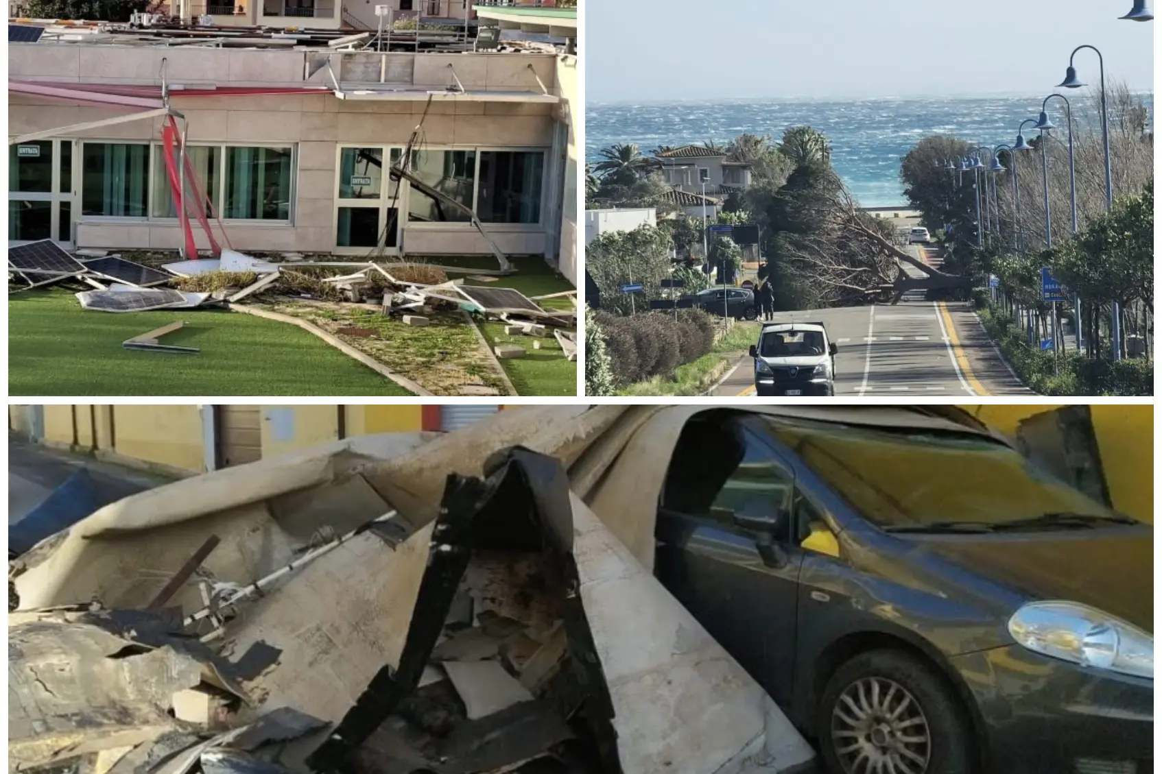 Danni del maestrale a Villasimius