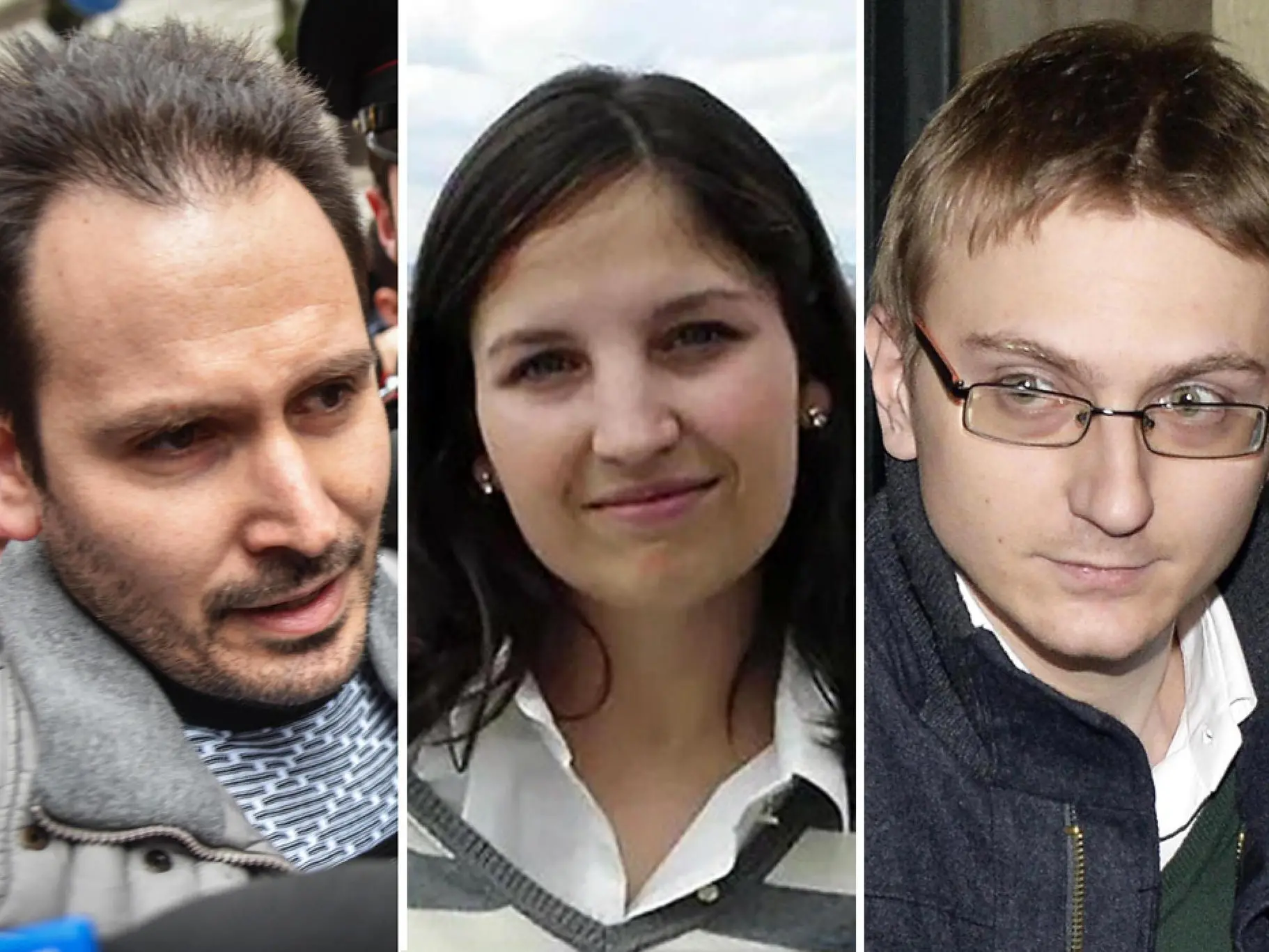 Chiara Poggi, l’ipotesi del Ris di Cagliari sull’arma che l’ha uccisa: «Lavata o nascosta in uno zaino» Nella combo, da sinistra, Andrea Sempio, Chiara Poggi e Alberto Stasi, 8 maggio 2026. ANSA/CNL