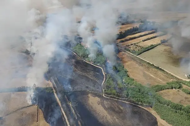 Incendio a Serramanna