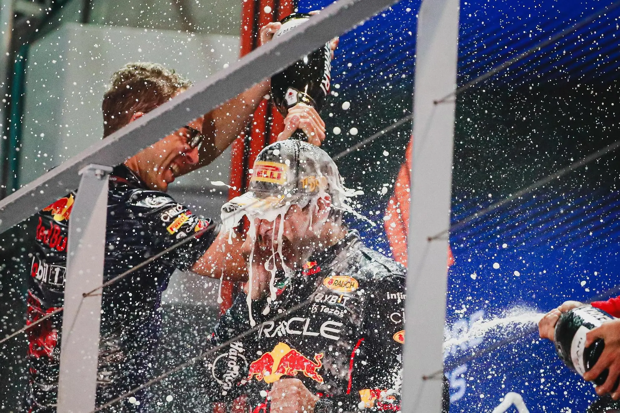 Festa per Sergio Perez (Ansa - Epa)