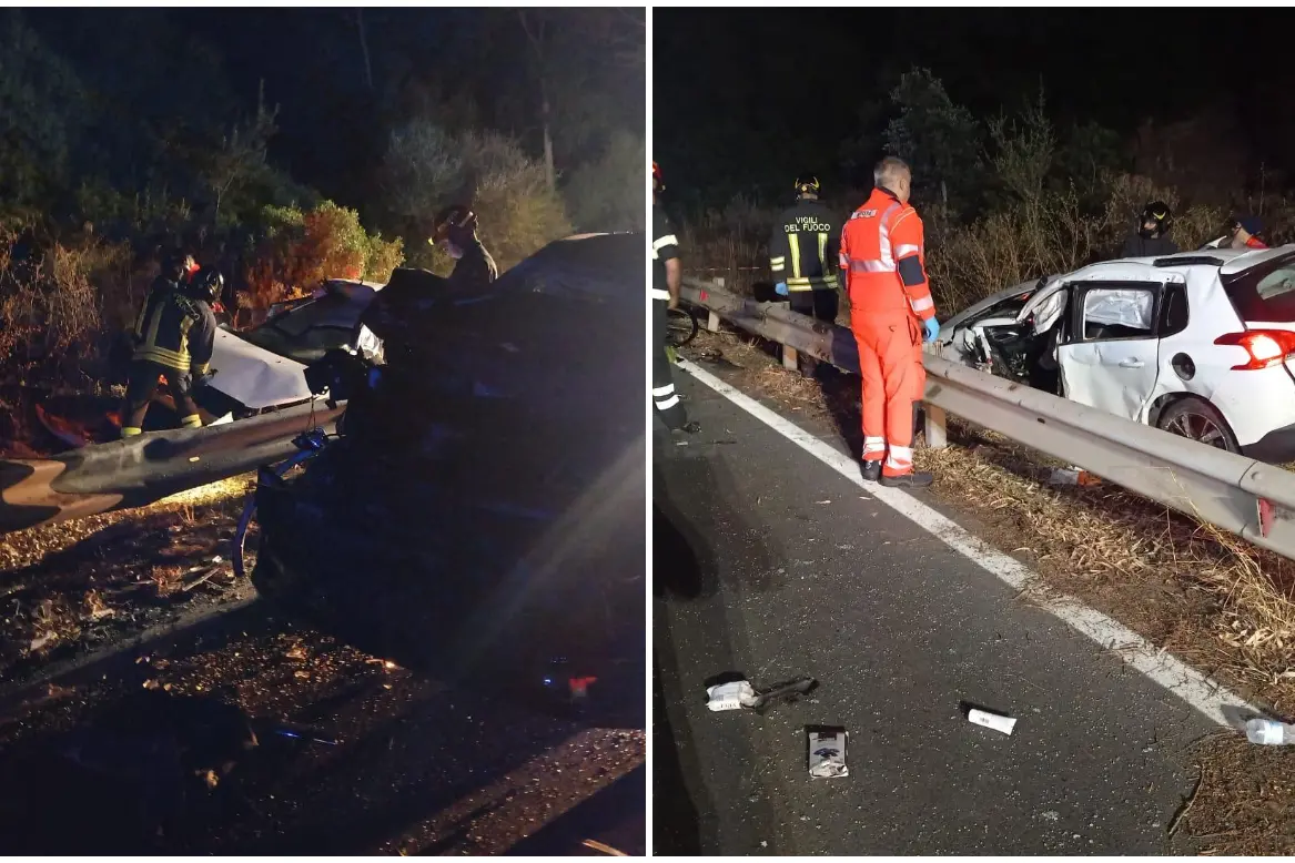 Incidente sulla vecchia 125 a Sinnai (foto L'Unione Sarda)