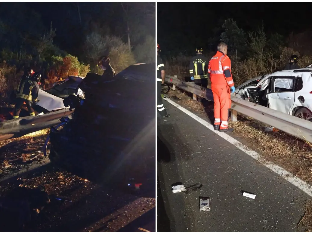 Sinnai, scontro devastante sulla 125: muore una donna. Tre feriti in codice rosso Incidente sulla vecchia 125 a Sinnai (foto L'Unione Sarda)