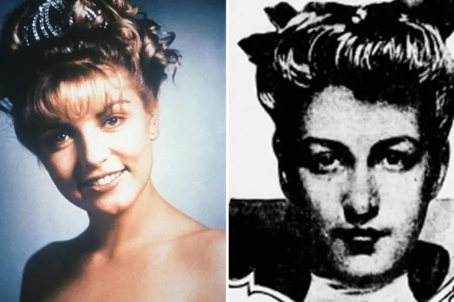 Hazel Drew e Sherilyn Fenn, alias Laura Palmer in Twin Peaks (dal web)