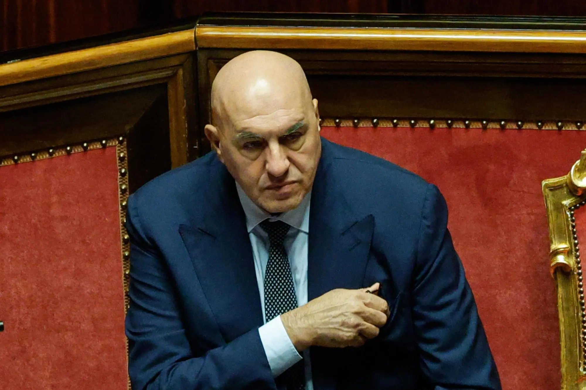 Il ministro della Difesa Guido Crosetto in Senato (Ansa)