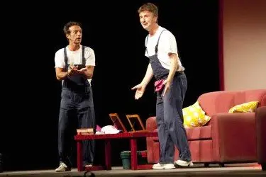 Ficarra e Piccone sul palco dell'arena di Sant'Elia a Cagliari - foto Fabio Marras