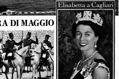 La foto della regina Elisabetta sulla prima pagina dell'Unione Sarda del 30 aprile 1961