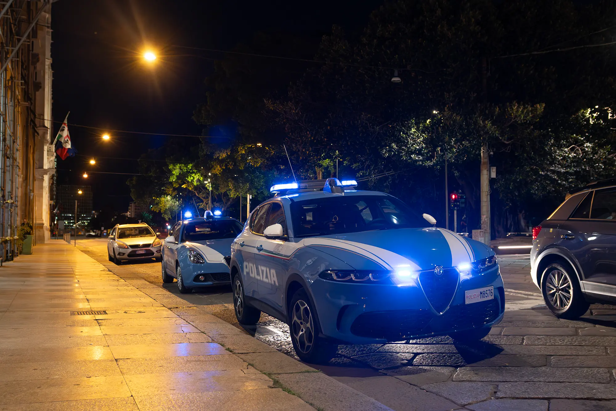 Cagliari 11e 12 aprile 2025 - Una notte con la volante della polizia - Pressi Municipio via Roma - Stefano Anedda Endrich