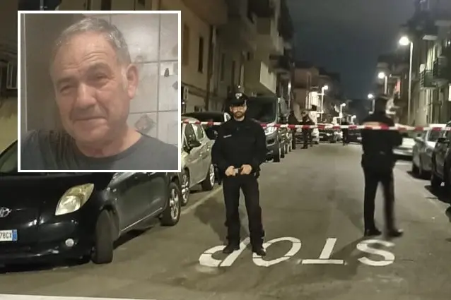 I carabinieri in via Ogliastra e, nel riquadro, Venerato Sardu (Giuseppe Ungari)