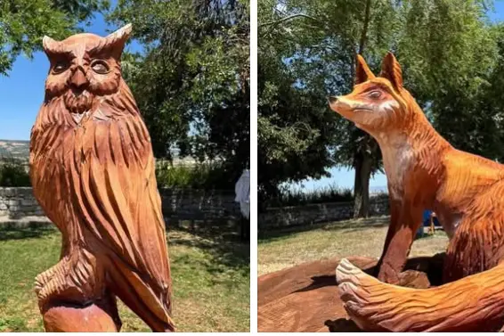 Le due sculture ad Ardara (foto concessa)