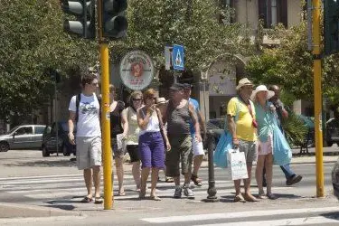 Un gruppo di turisti a Cagliari
