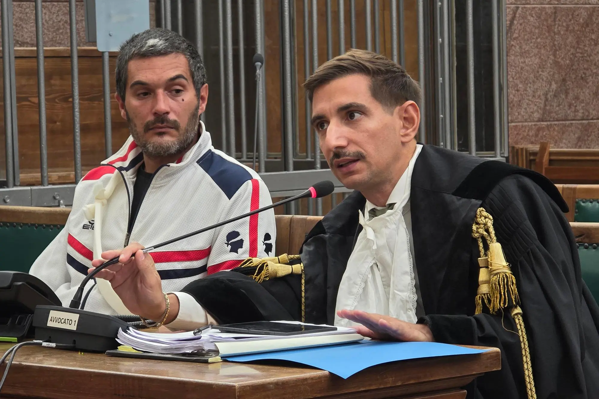 L'imputato, Giovanni Pinna, e il legale Nicolò Vecchioni