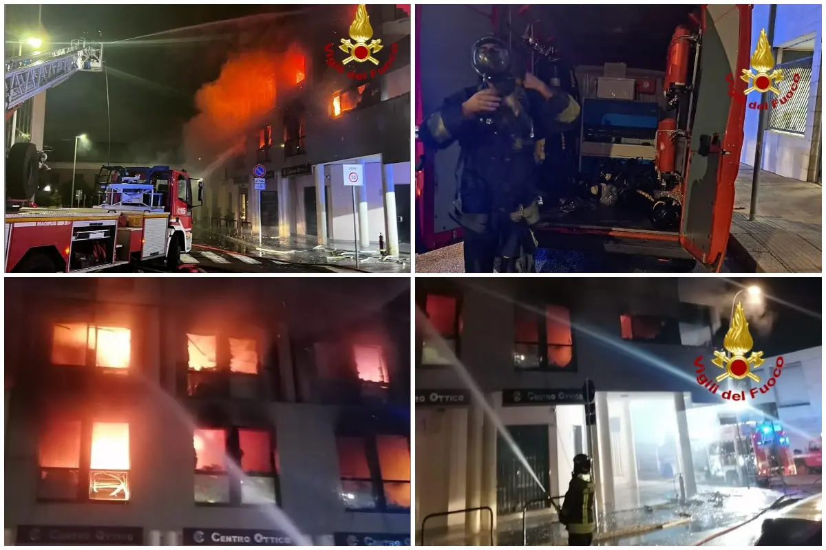 L'incendio a Cagliari (foto Vigili del fuoco)