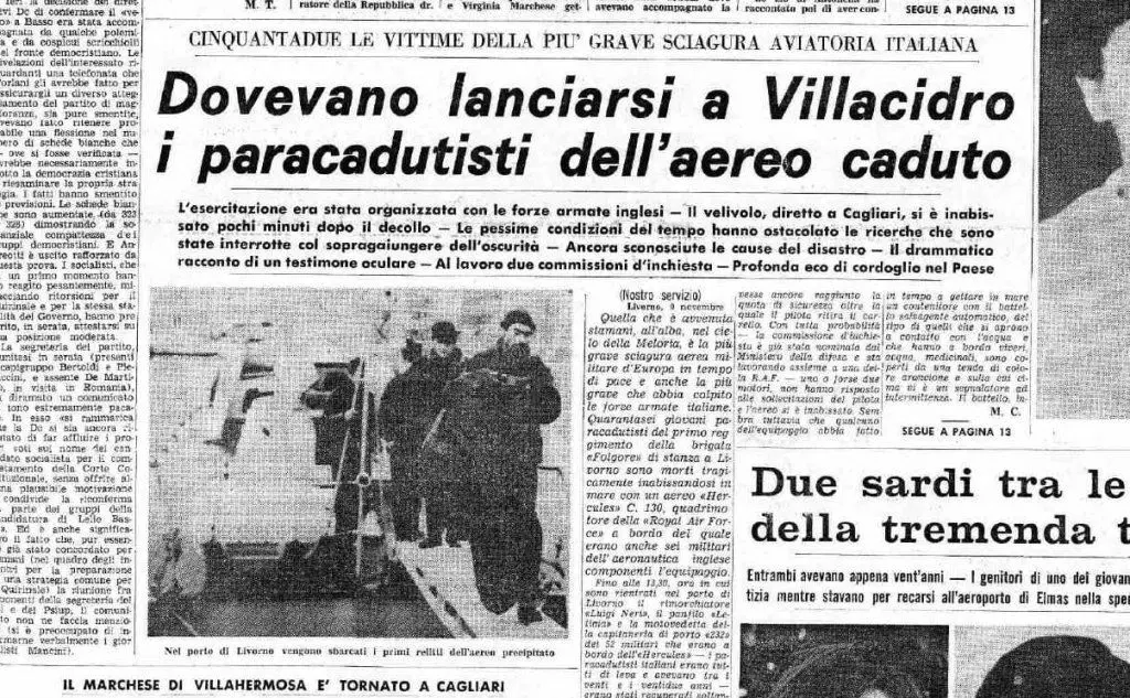 La notizia su L'Unione Sarda del 10 novembre 1971