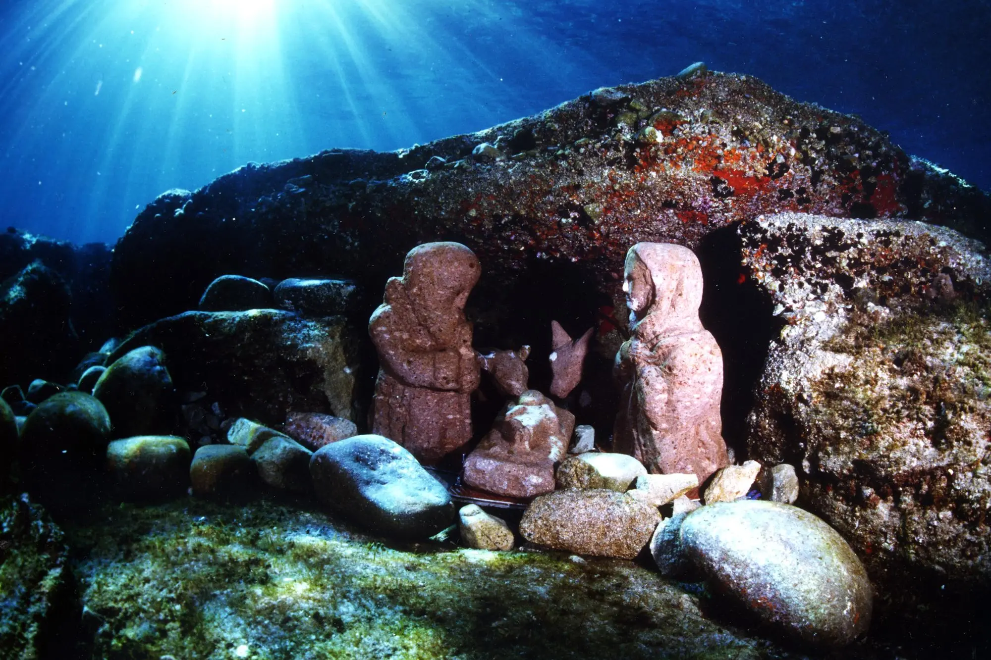 Il presepe sott'acqua a Solanas (foto Serreli)