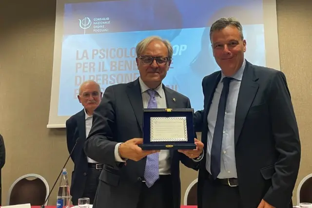 David Lazzari, presidente Ordine degli psicologi e a sinistra Andrea Artizzu di Casagit Salute