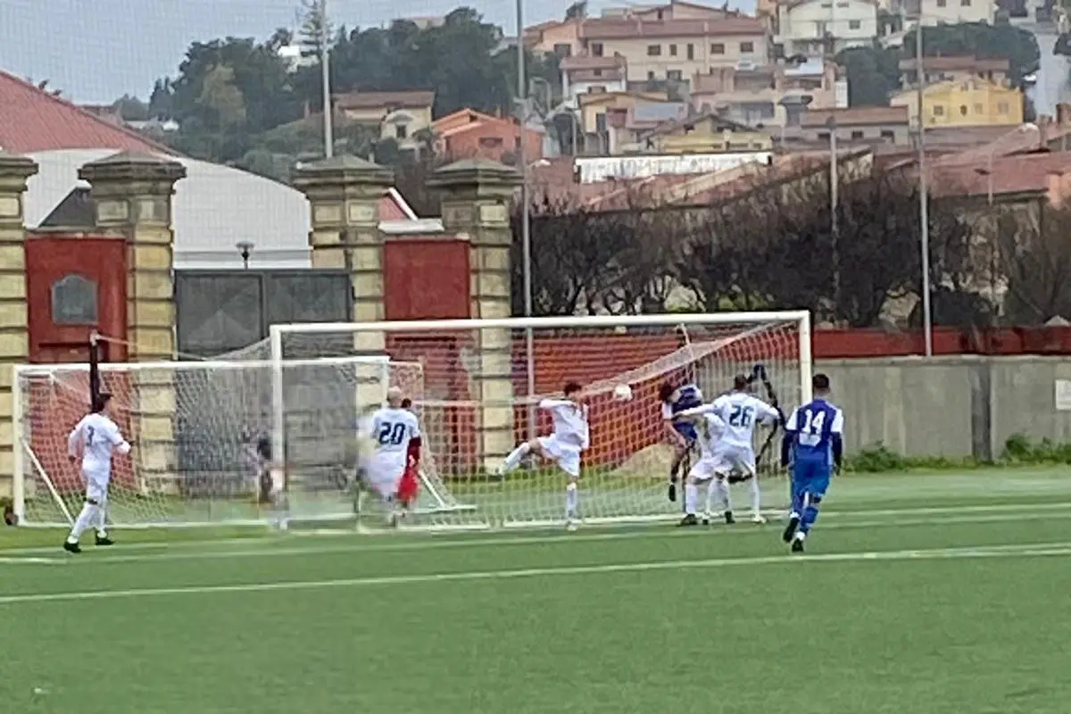 Un gol dell'Antiochense.(foto Scano)