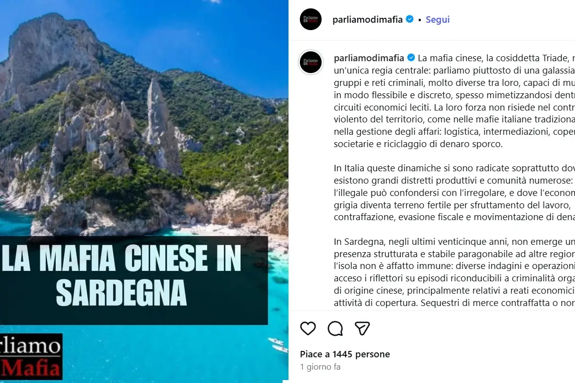 Il post finito sotto accusa