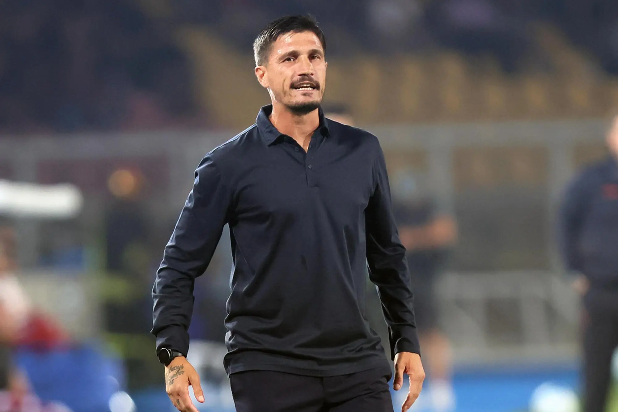 Cagliari Calcio's coach Fabio Pisacane during the Italian Serie A soccer match US Lecce - Cagliari Calcio at the Via del Mare stadium in Lecce, Italy, 19 September 2025. ANSA/ABBONDANZA SCURO LEZZI