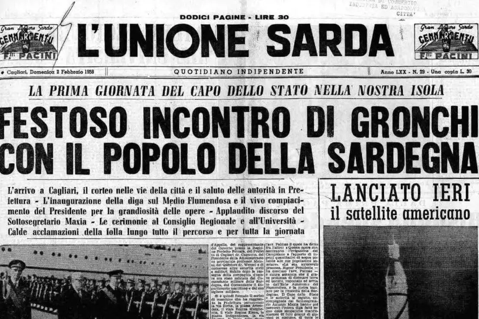 #AccaddeOggi: 1 febbraio 1958, Gronchi in visita a Cagliari