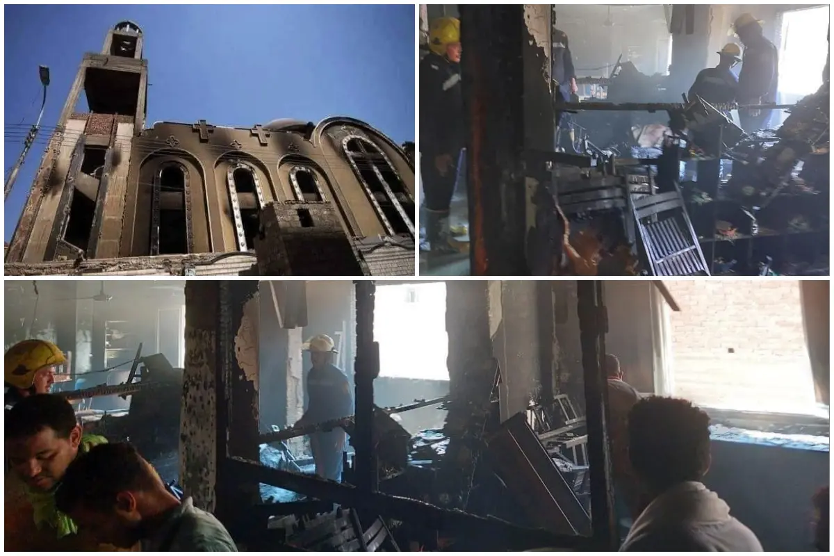 Le immagini del terribile rogo al Cairo (foto da Twitter)