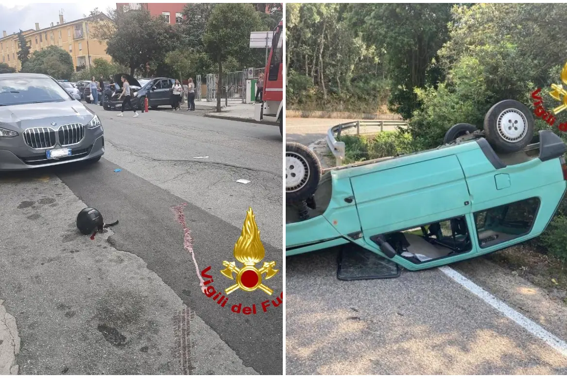 I due incidenti (foto Vigili del fuoco)