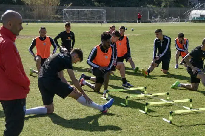 L'Olbia in allenamento