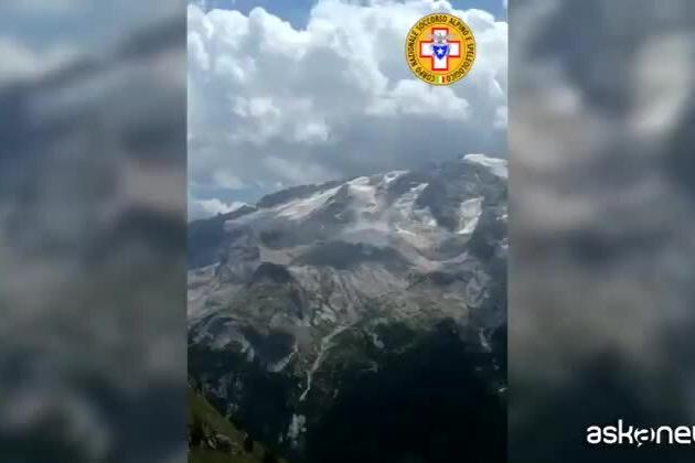 Crollo sulla Marmolada, le immagini del Corpo Nazionale di Soccorso Alpino