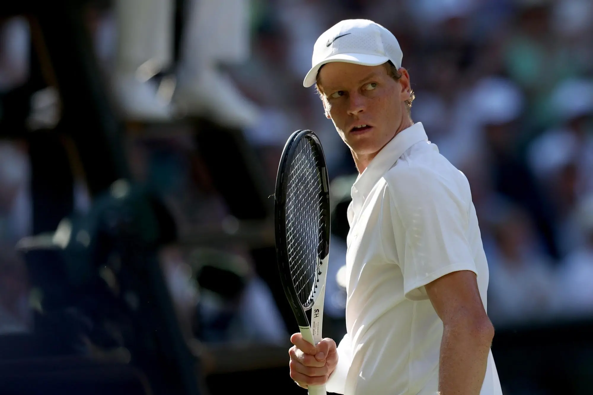 Jannik Sinner a Wimbledon (foto Ansa)
