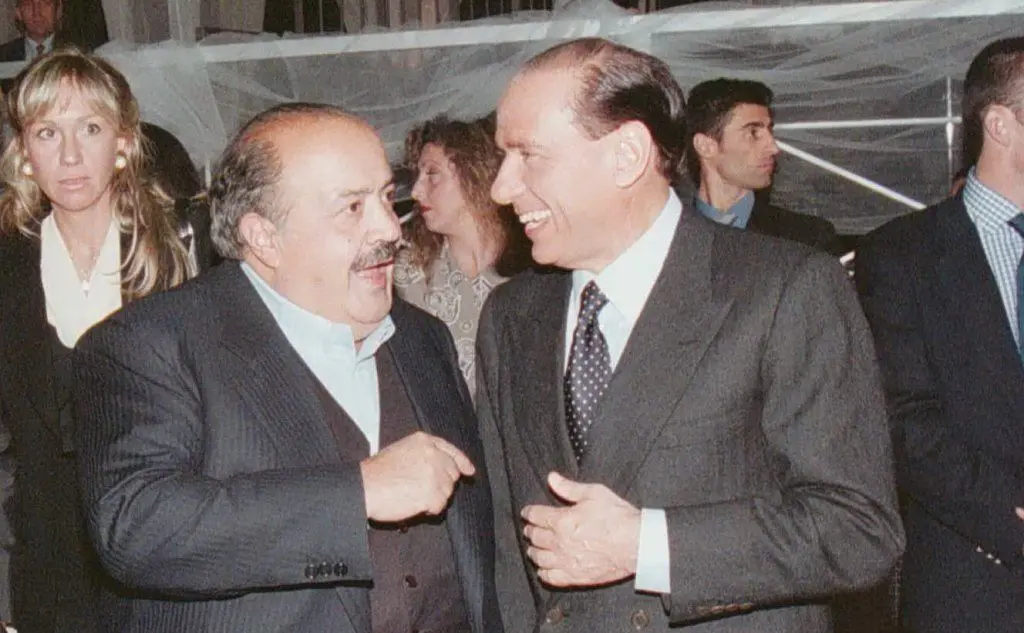 Maurizio Costanzo e Silvio Berlusconi (foto Ansa/ Ferraro)
