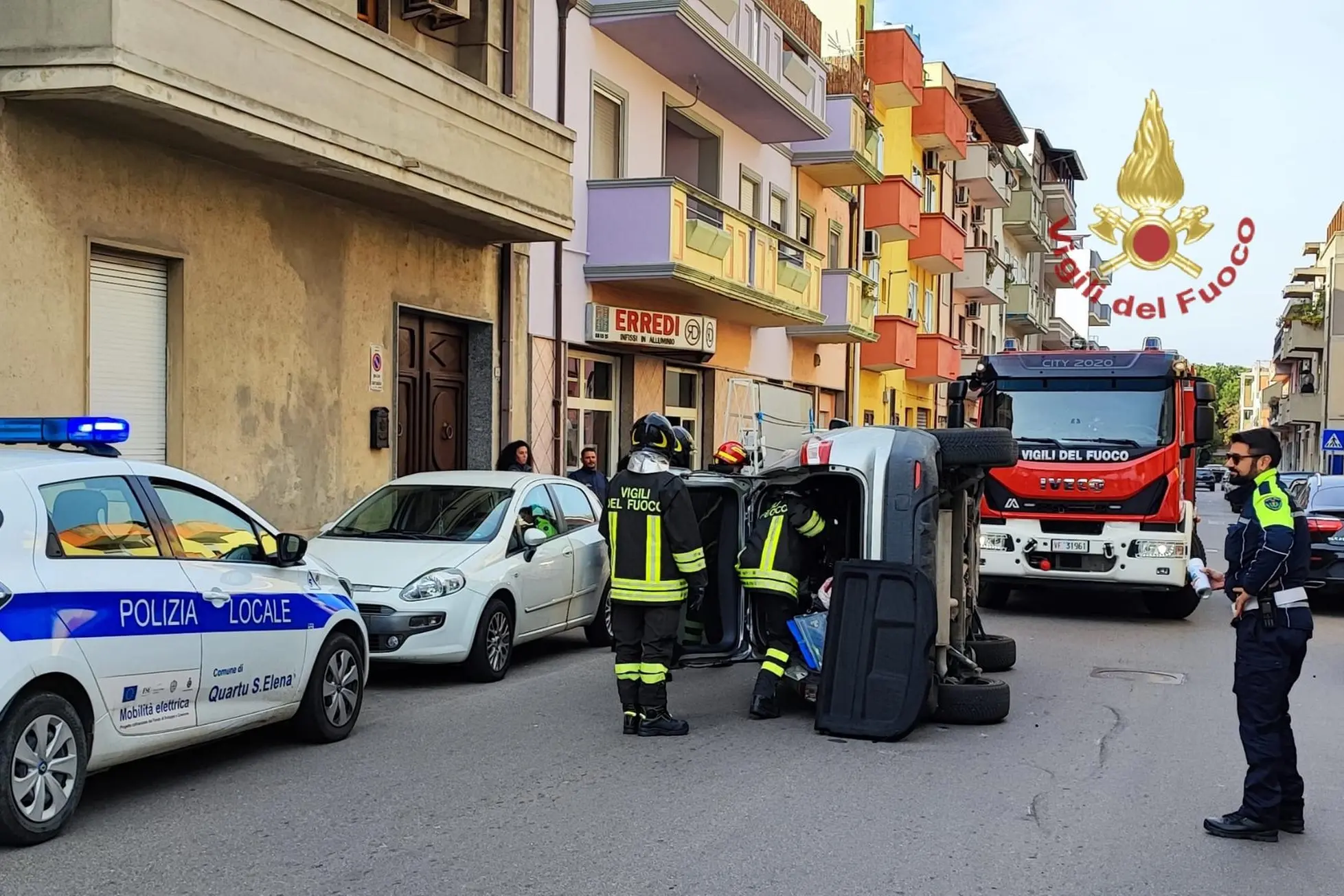 Il luogo dell'incidente (foto Vvf)