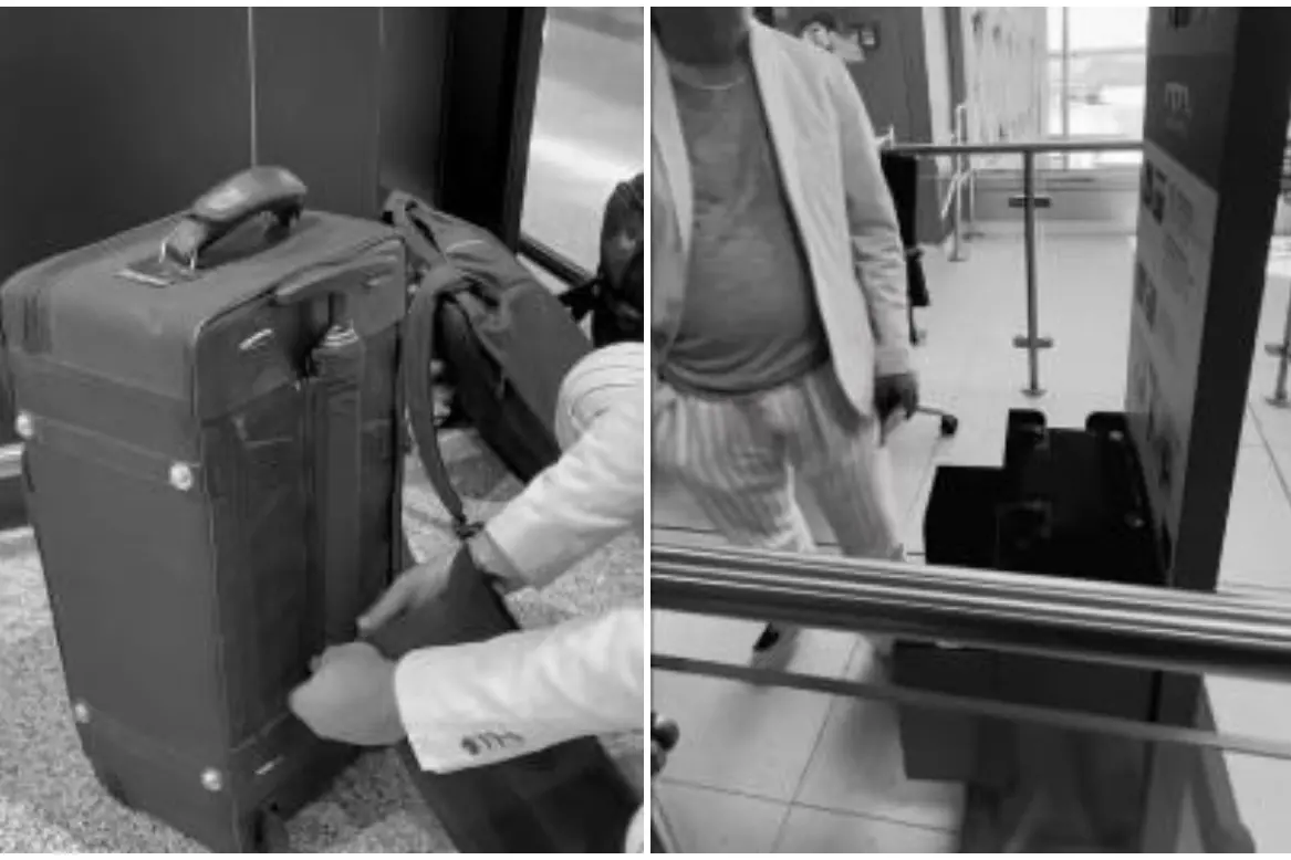 Il trolley al gate (frame da video)