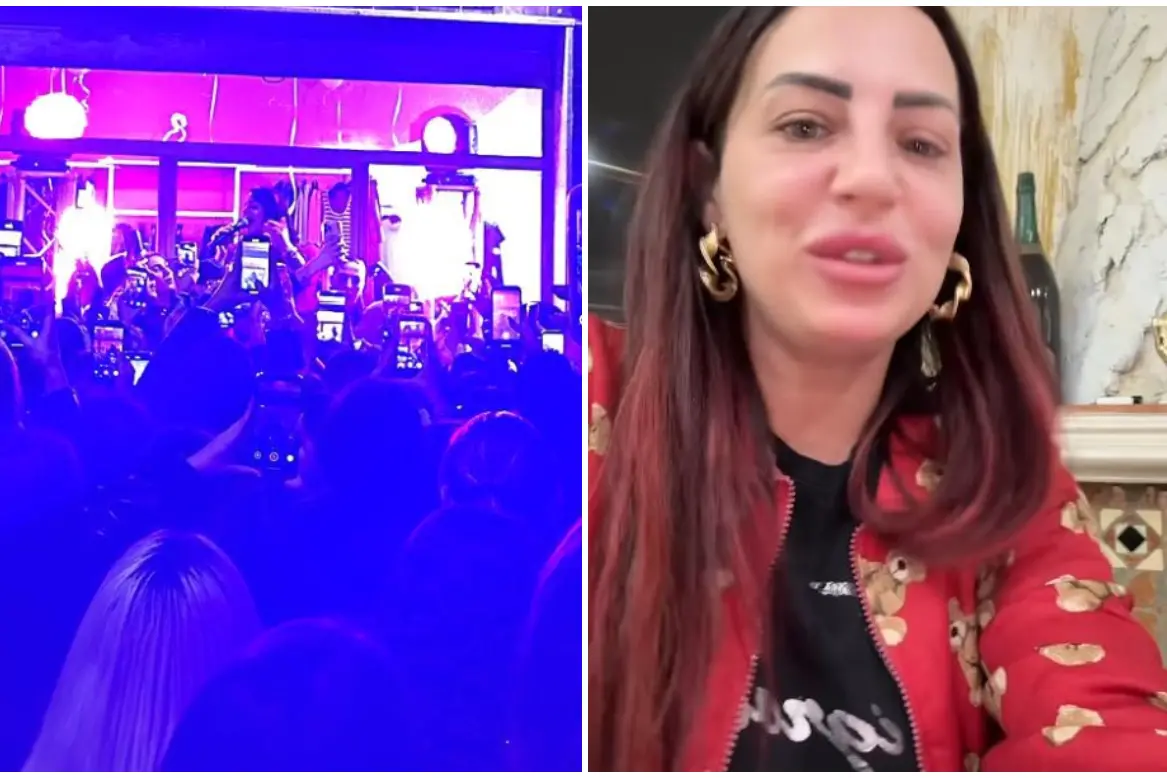 L'inaugurazione del locale (foto Floris), a destra Veronica Acquaviva (frame video social)