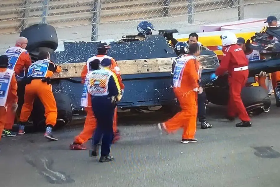 L'incidente di Nico Hulkenberg (foto Sky Sport)