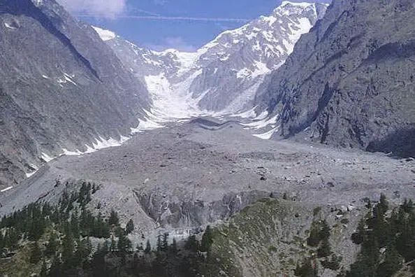 Il ghiacciaio del Miage sul Monte Bianco