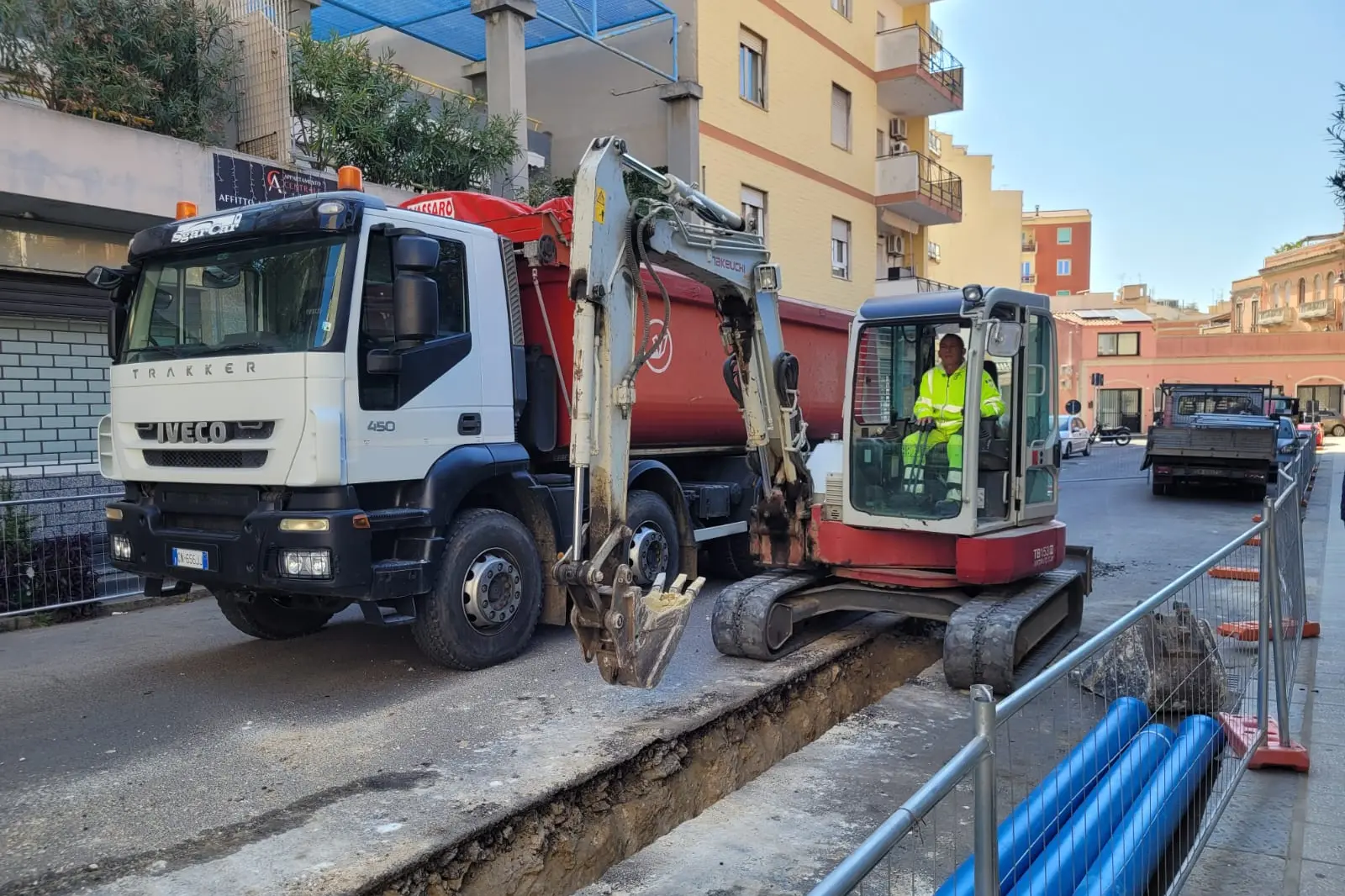 Un cantiere di Abbanoa (foto archivio)